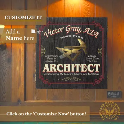 Custom architect dartboard cabinet showing name personalization option for home office or studio décor

If you'd like, I can now create a general master SEO template you can reuse across all professions (Doctor, Surgeon, Soldier, Architect, etc.) to speed up your product listings.