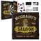 Custom Western Saloon dartboard cabinet set with dartboard, darts, mounting hardware, and vintage saloon design.