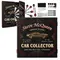 Custom car collector dartboard set with cabinet, darts, mounting hardware, and accessories included.