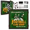 Personalized football dartboard cabinet open with darts and mounting hardware included.