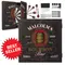 Personalized Bourbon Bar dartboard cabinet set including dartboard, flag-themed darts, and mounting hardware, ideal for home bar, man cave, or whiskey lounge setup.