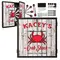 Personalized Crab Shack dartboard cabinet set with bristle dartboard, steel tip darts, and mounting hardware, ideal for beach house, coastal bar, or ocean-themed game room.